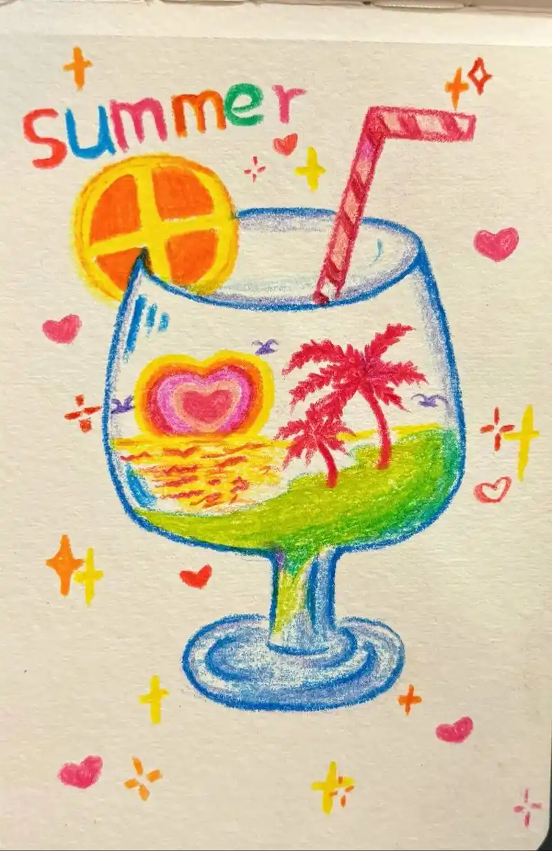 新手宝子们看过来,一起来画一幅夏日涂鸦吧.