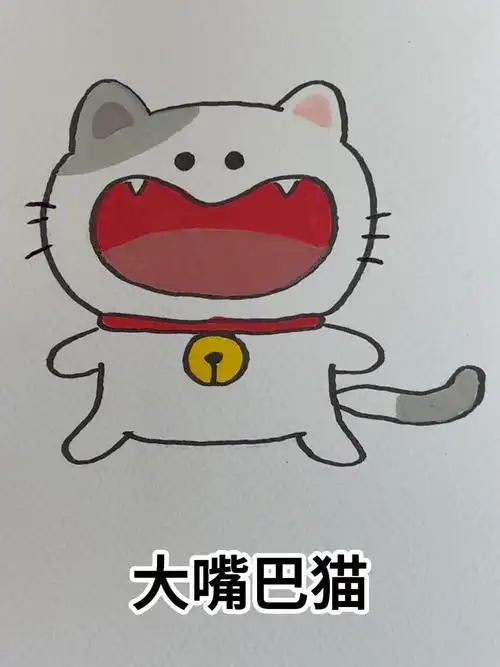 简笔画分享-萌萌头像第一弹:大嘴巴猫