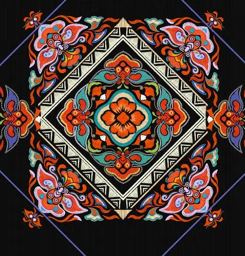 花西子x苗族印象刺绣插画