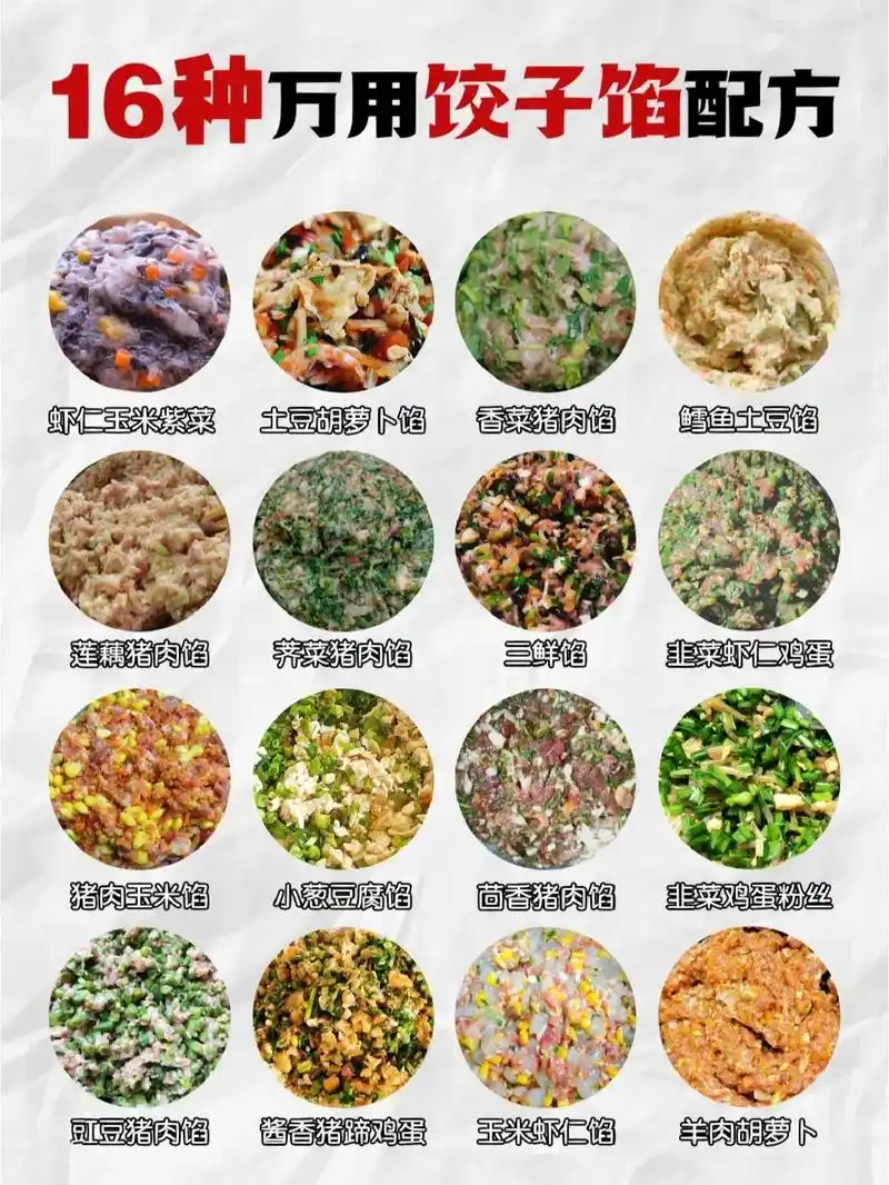 16款万能饺子馅配方,好吃97的9215居然是它 【万能肉馅】  - 抖
