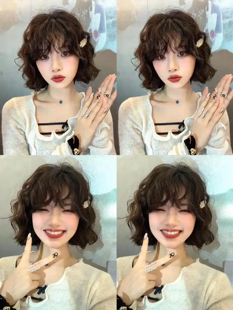 短发女生烫法式卷发真的太减龄太甜美啦～|||法式烫发 蛋卷头 - 抖音