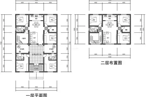 北方农村房屋两层平面图