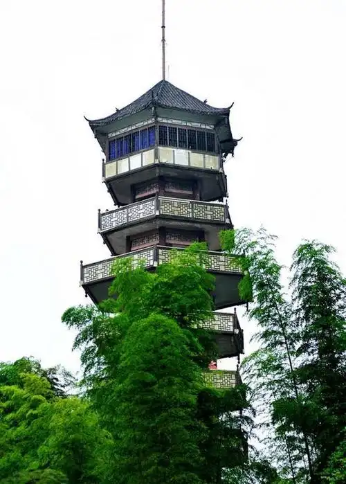 观海楼是俯瞰整个竹海的好去处