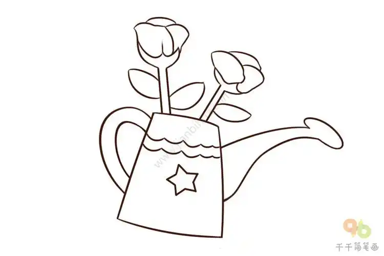 浇花喷壶简笔画步骤图