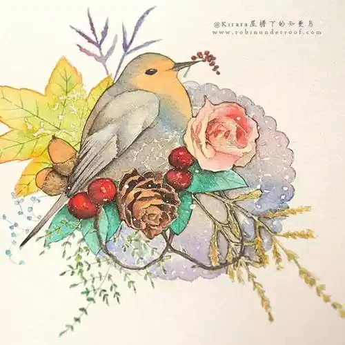 【手绘艺术】水彩,秋日复古森系插画,附详细教程