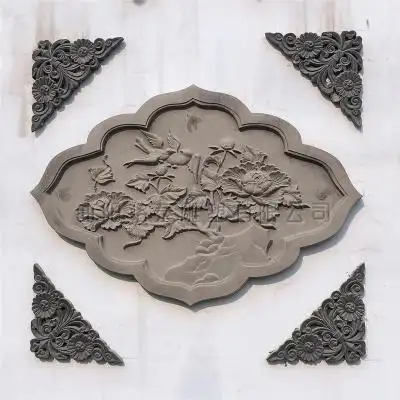 石雕窗花浮雕花边浮雕图片青石雕刻鸟石浮雕