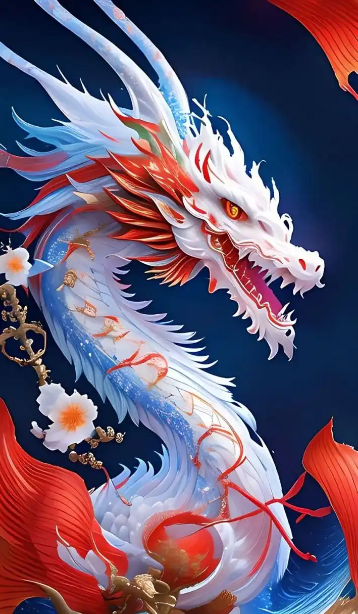 中国彩色神龙.手机壁纸头像.