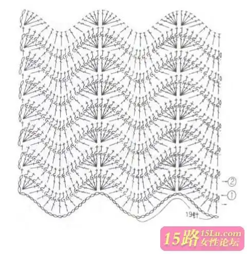 钩针凤尾花的钩法图解|钩针花样图解