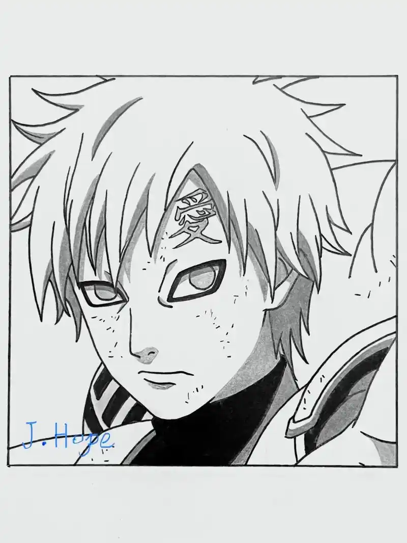 手把手教你画《火影忍者》我爱罗.