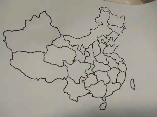 中国地图行政区省区简笔画(中国地图简笔画4k带行政区) -【爱个性】