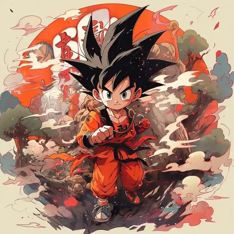 动漫头像| midjourney| 龙珠悟空