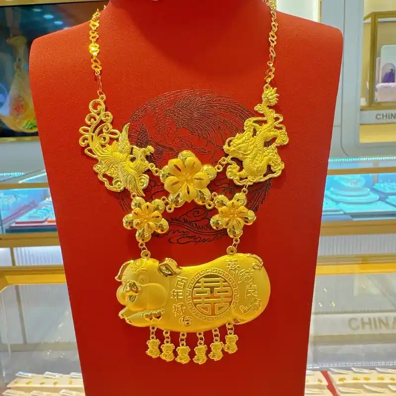 婚庆系列,足金猪牌 花链[烟花]