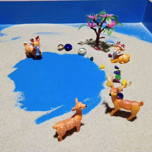 沙具模型心理沙盘游戏箱庭疗法儿童玩具摆件动物类长颈鹿小梅花鹿
