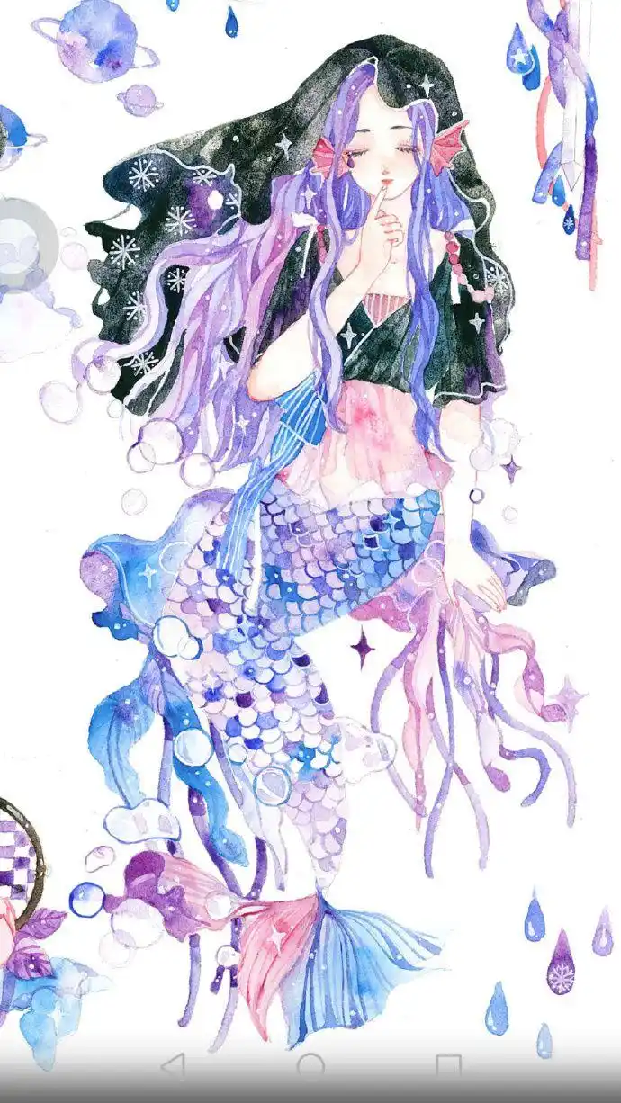 美人鱼插画图片大全,美人鱼儿童卡通插画壁纸