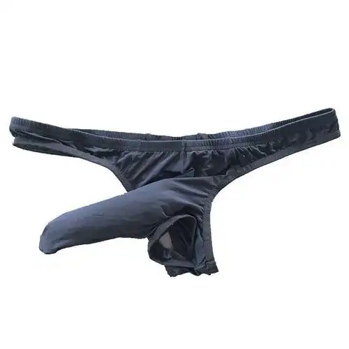 男士冰丝象鼻子性感情趣jj凸露蛋抢蛋分离丁裤t字裤