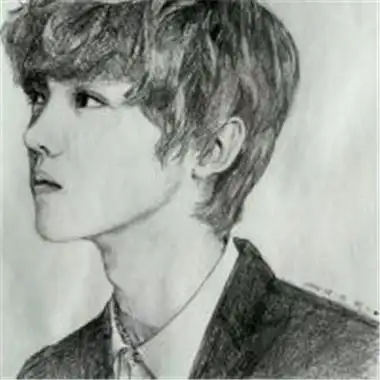 exo鹿晗微信头像帅气冷酷素描头像 我没有贪婪我羡慕海枯石烂-素描