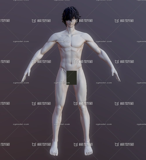 pbr 次世代 帅气 二次元 漫画 动漫 日系帅哥 卡通角色 裸模 赤膊