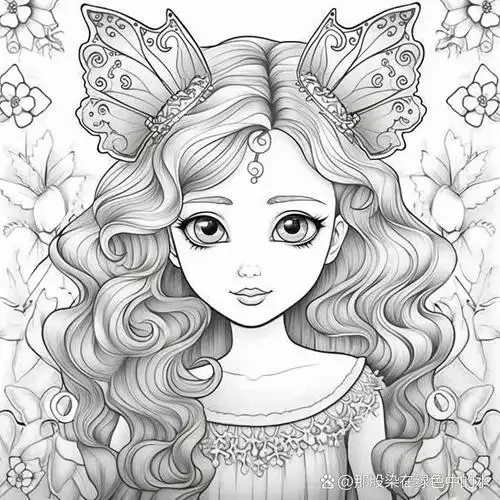 美少女,可爱美丽的公主素材,线稿 漂亮的让人心动的可爱女人 0202