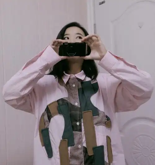 实拍阿希哥粉色衬衫