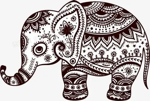 大象头剪纸图案大全