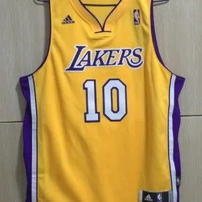 nba球衣r30sw版湖人队10号纳什球衣主场黄色