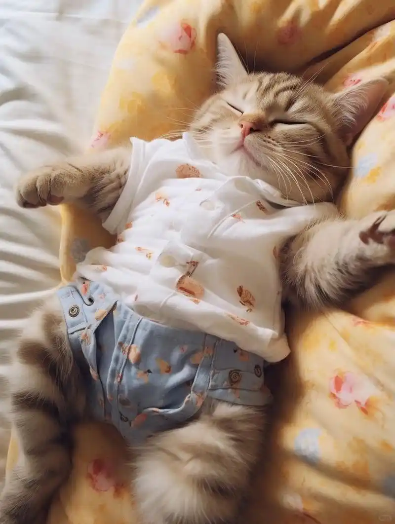 太可爱了吧!小猫咪睡觉觉喽!