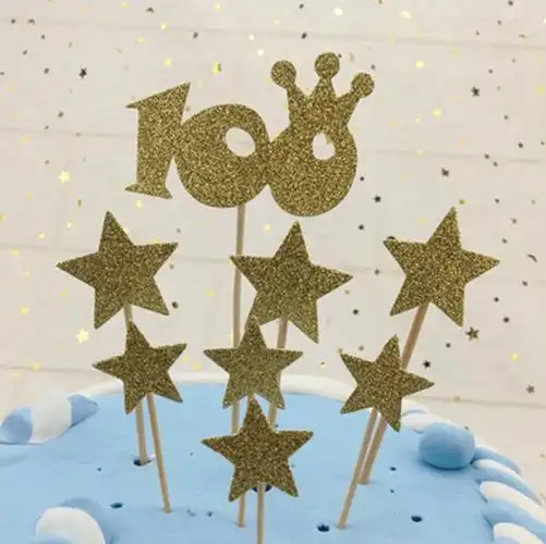 新品宝宝周岁 宝宝百天蛋糕插旗装饰 唯美主题烘焙插件