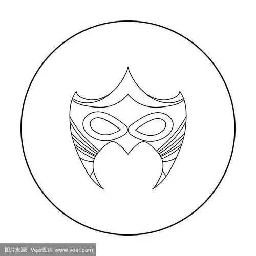 眼罩图标在轮廓风格孤立在白色