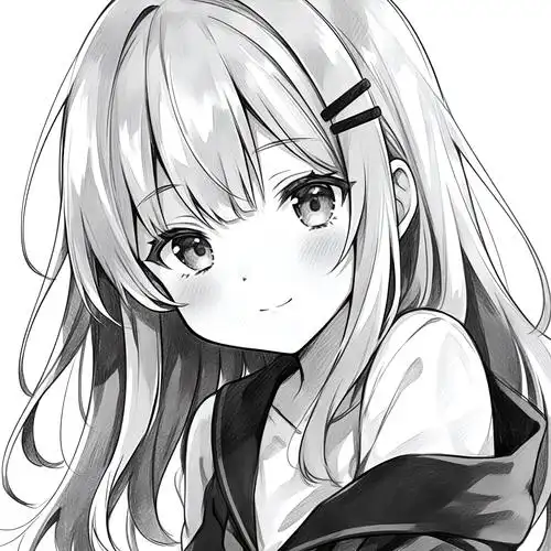 女生头像动漫黑白可爱💕