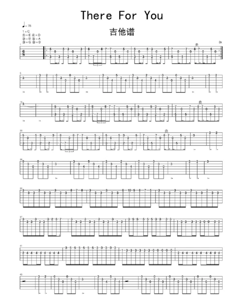 there-for-you吉他谱乐谱
