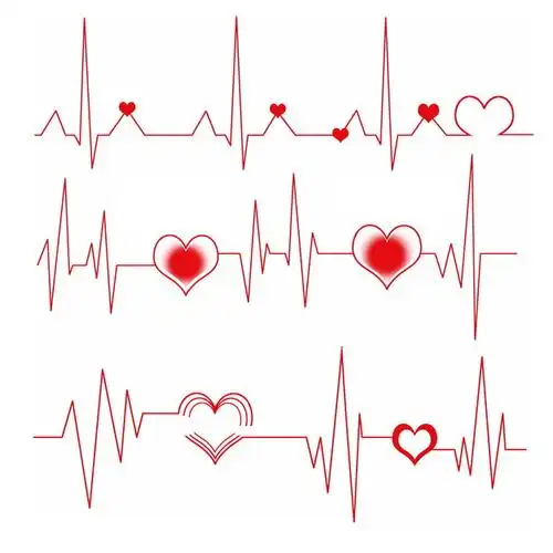 红色心电图和红心装饰406584png图片素材