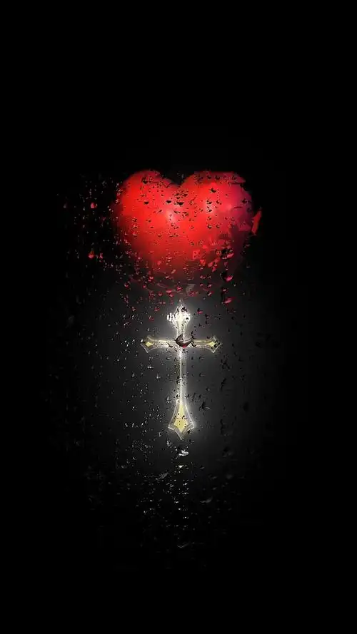 碎片爱心十字架