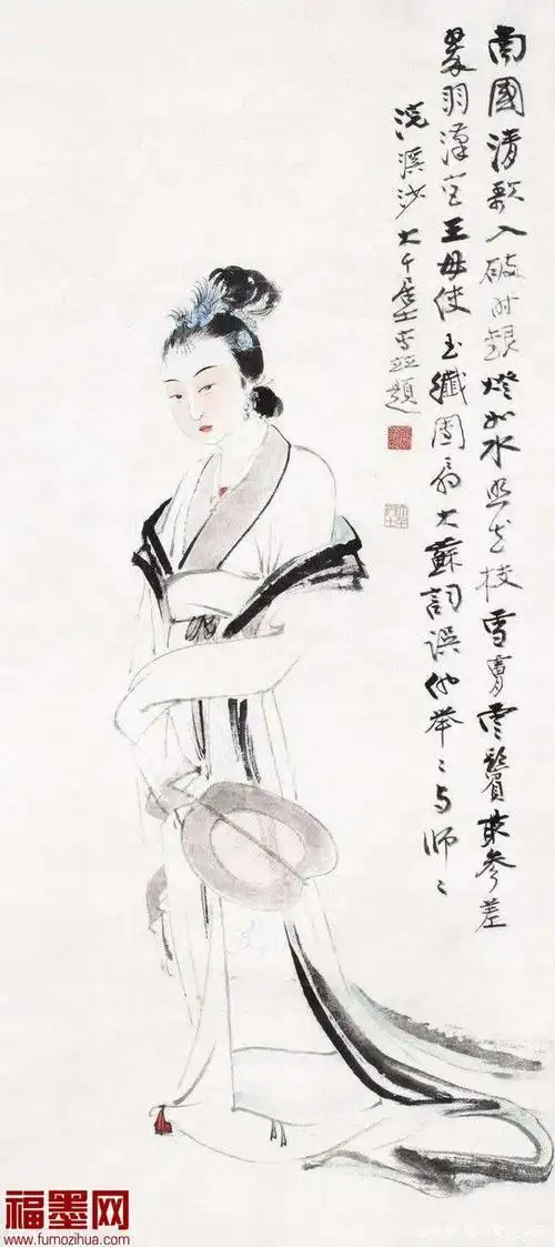 张大千爱"美女",用东方之笔画东方美人,张大千笔下的美人画