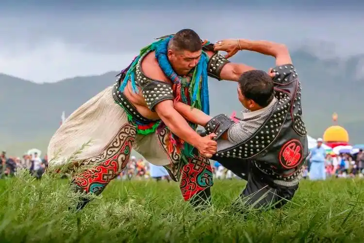 七八月的那达慕,是草原人民热血沸腾的体育盛会,摔跤,赛马和射箭的"