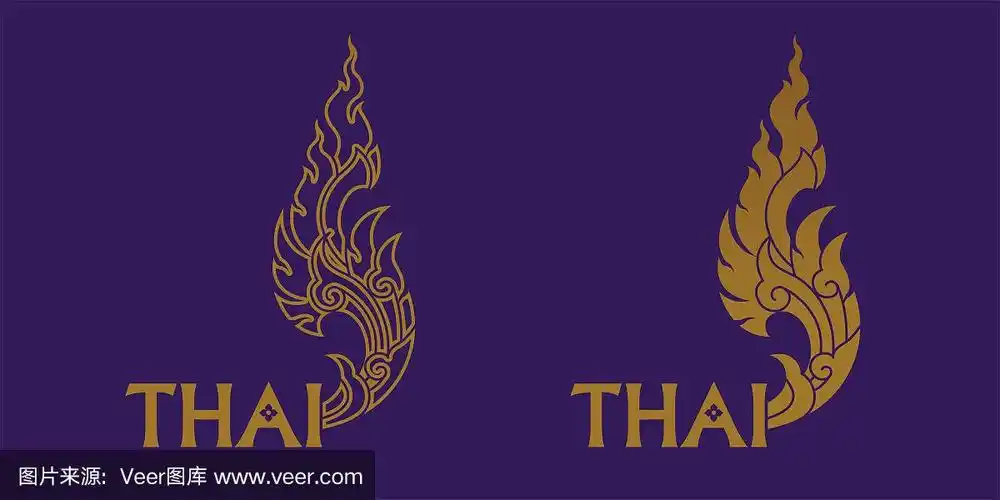 泰国艺术元素泰国平面设计矢量插图.