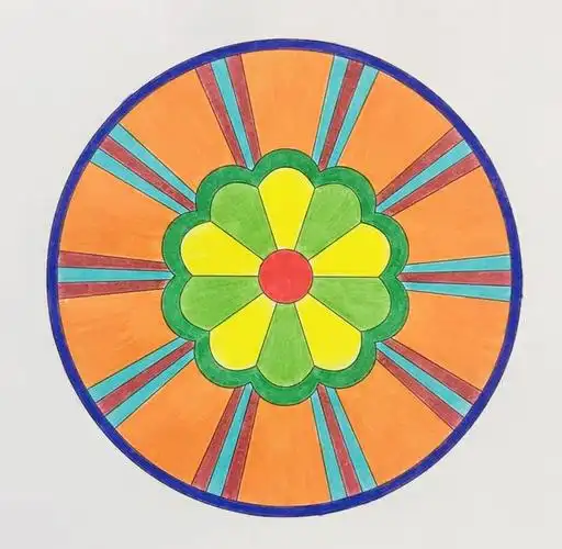 彩绘曼陀罗的作画流程