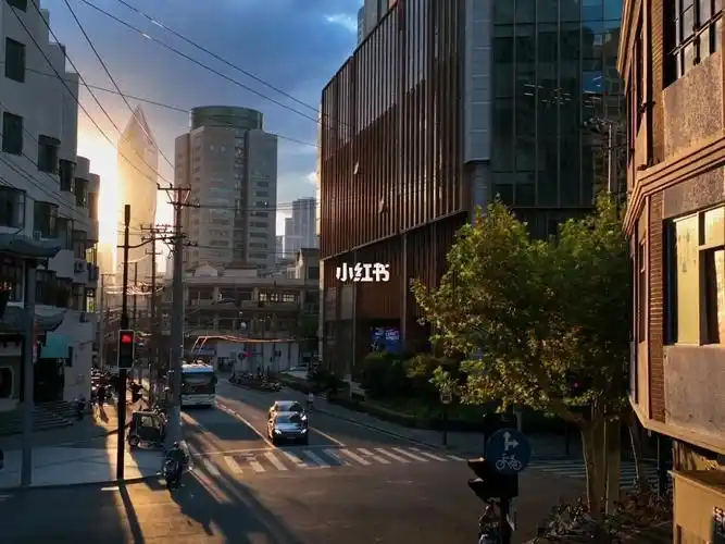 上海航拍广东路日落