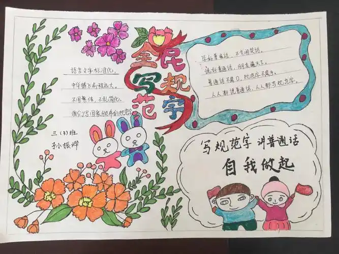 八个安全规范手抄报写规范字手抄报