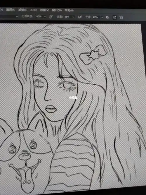 临摹的pxx店铺主页的一个图不会上色#ps板绘  #临摹  #线稿