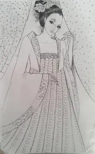 美女简笔画古装全身 第1页