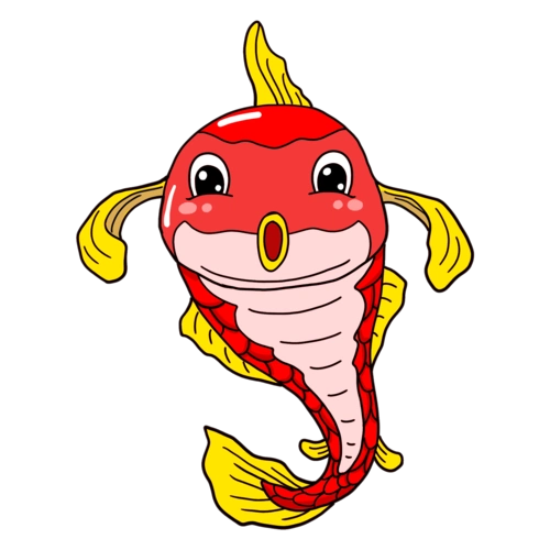 手绘卡通小鲤鱼节日喜庆小鲤鱼插画