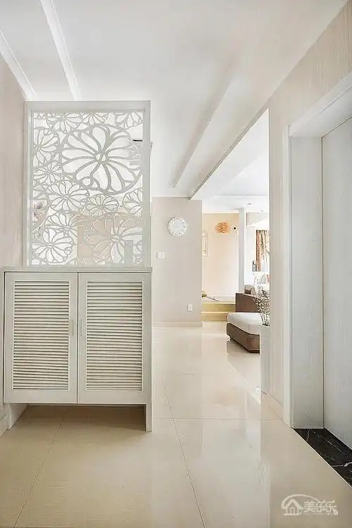 雕花隔断现代大户型过道白色的镂空进门玄关实在是美效果图大全