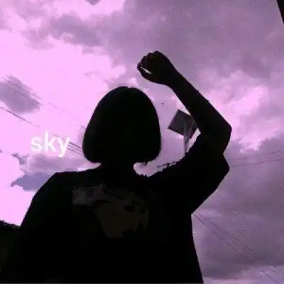 女生短发头像不露脸星空下影子头像女