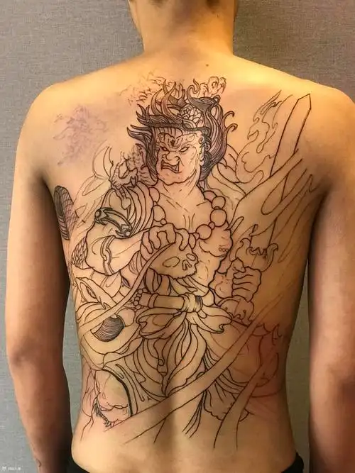 不动明王线条_纹身图案手稿图片_雕07的纹身作品集