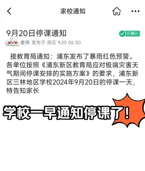 学校一早终于通知停课了!