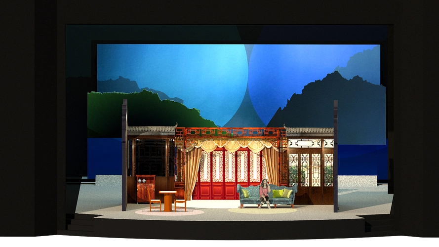 舞美设计益阳花鼓戏明月初心