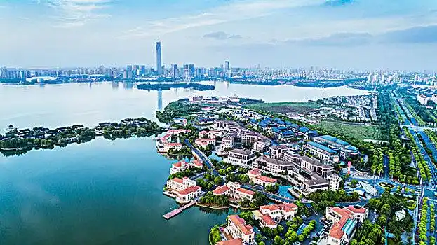 金鸡湖全景图片