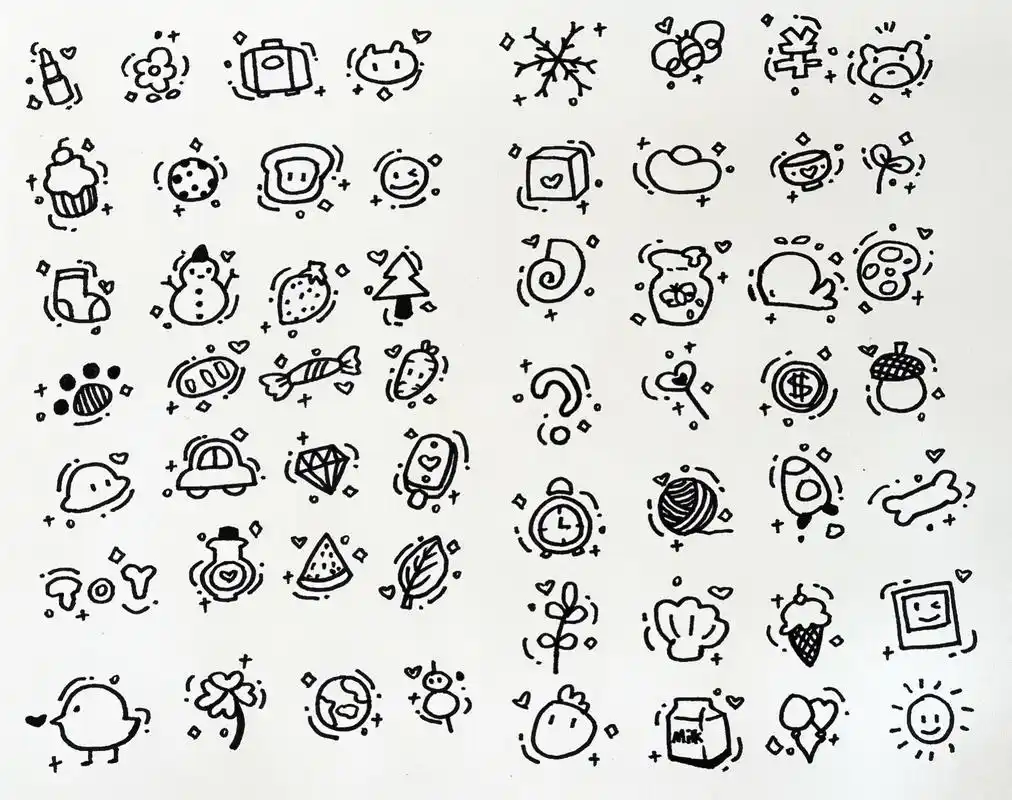 《🌸可可爱爱手账图案》简笔画小表情生活气息分享～喜欢做手账