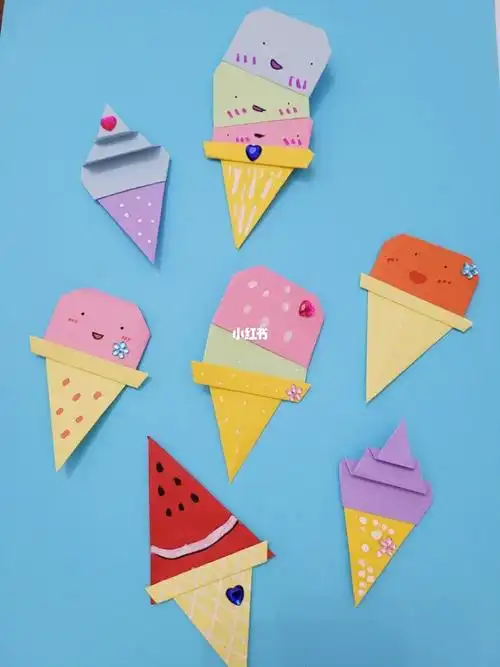 陪娃亲子手工折纸冰淇淋