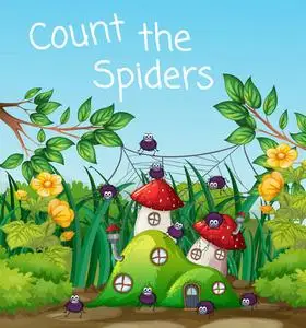 蜘蛛在蘑菇房子例证照片